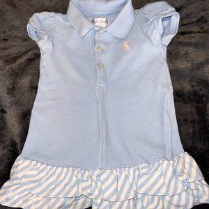 Ralph Lauren sky blue polo dress 9M